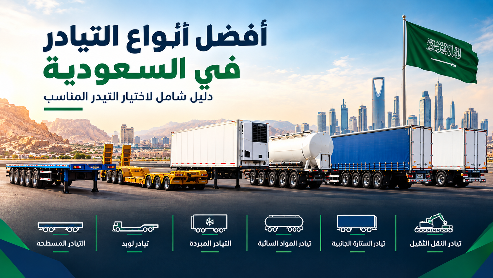 أفضل أنواع التيادر في السعودية: دليل شامل لاختيار التيدر المناسب للنقل الثقيل